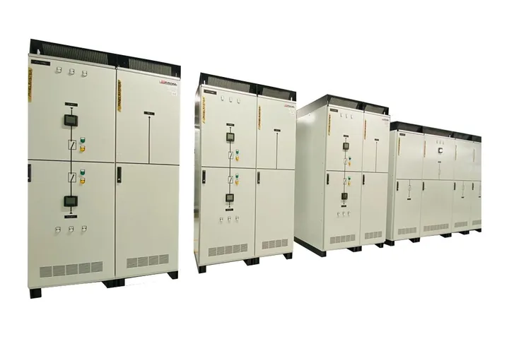 Automatic transfer switch (ATS) panels with transfer controllers on the cabinet doors