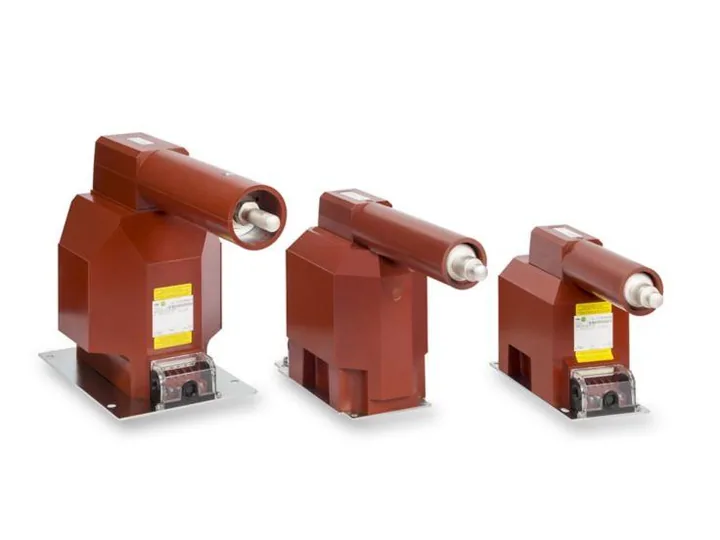 Three ABB TJP resin-insulated indoor voltage transformers in different sizes